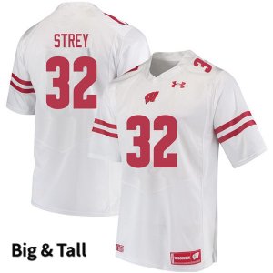 Men's Wisconsin Badgers NCAA #32 Marty Strey White Authentic Under Armour Big & Tall Stitched College Football Jersey PL31T42OK